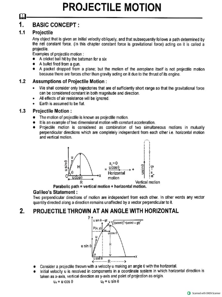 Projectile Motion Theory | PDF