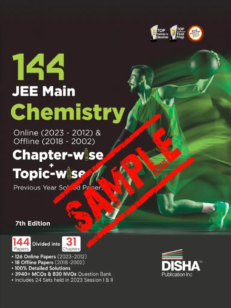 Free Sample Disha 144 JEE Main Chemistry Online 2023 2012 Offline 2018 ...