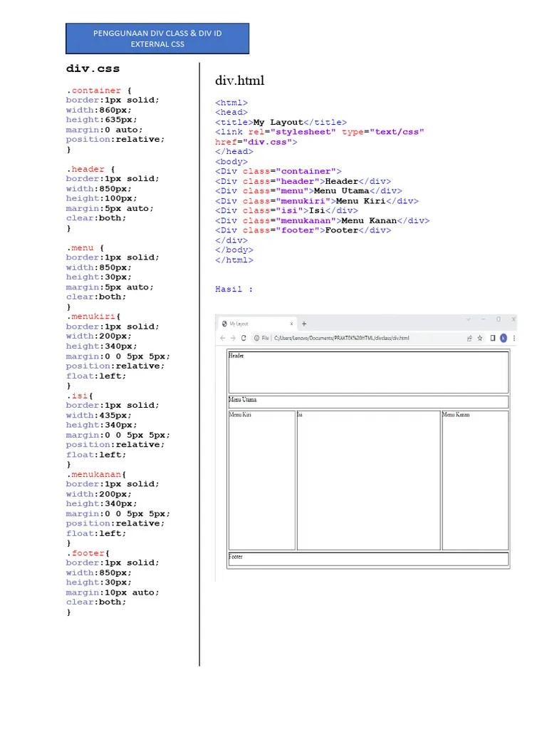 Div HTML | PDF | Web Design | Software Development