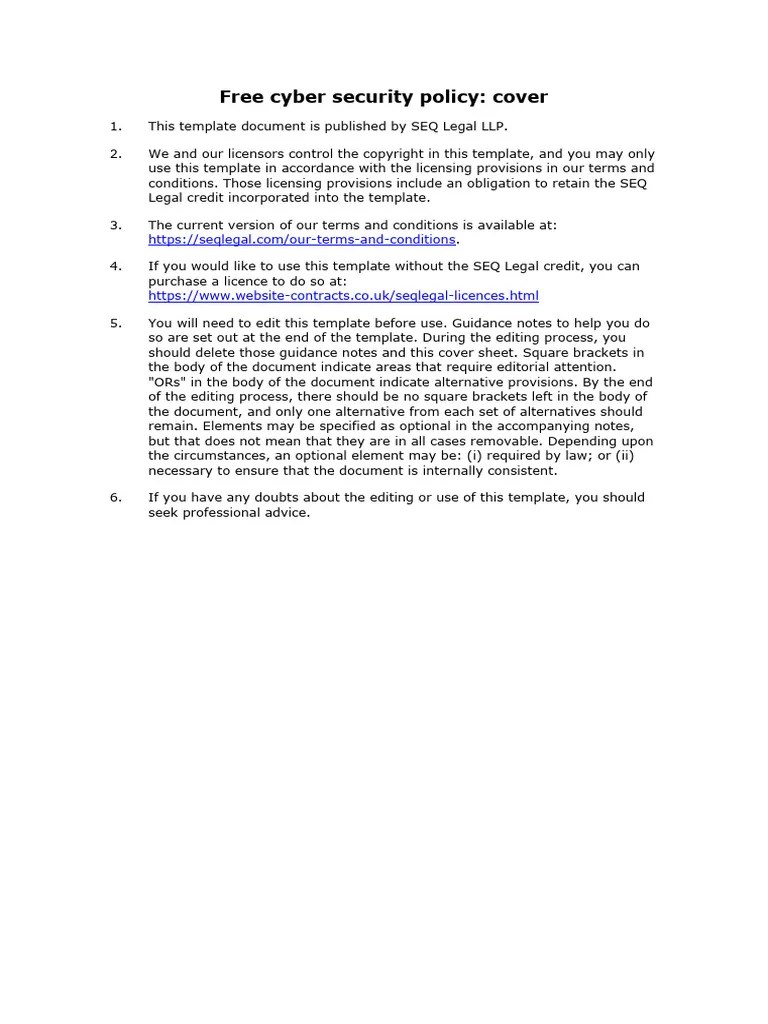 Free Cyber Security Policy | PDF | Computer Security | Security