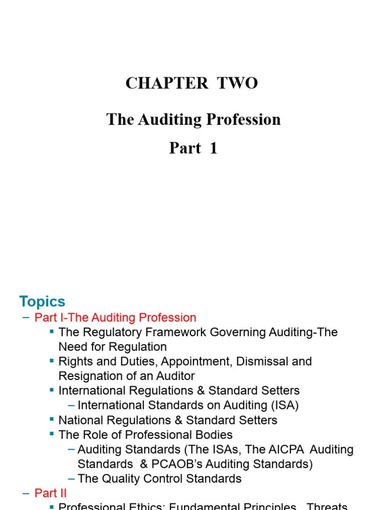 Audit I - Chapter 2, Pt. I, The Auditing Profession | PDF | Financial ...