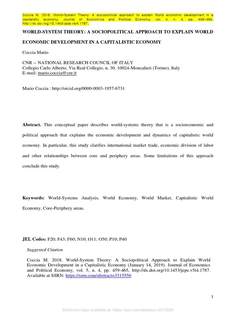 World System Theory 2 Reading | PDF | World Systems Theory | Economies