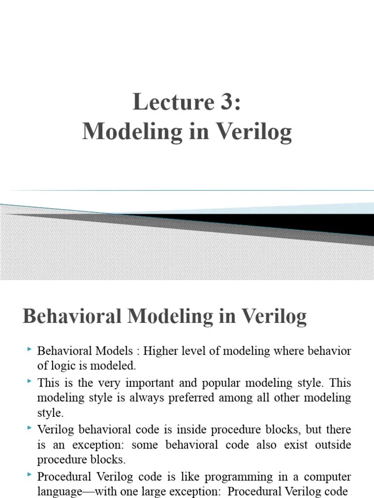 Verilog Lecture 3 - Noopur | PDF | Information Technology | Systems ...