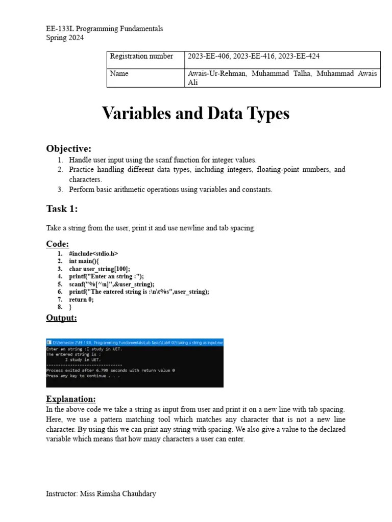 Lab 2 | PDF | Integer (Computer Science) | Computer Science