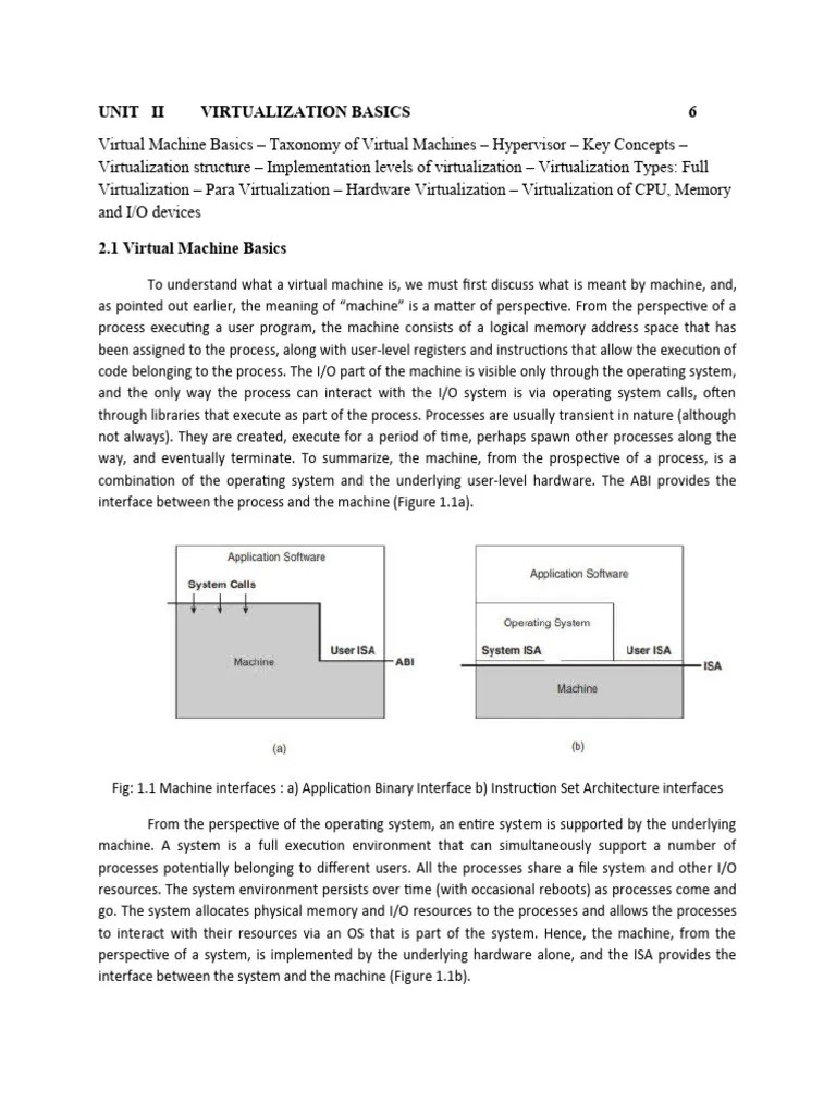 Unit Ii Virtualization Basics Pdf