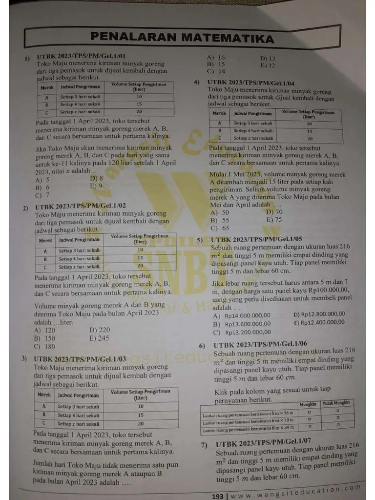 Soal Latihan UTBK | PDF