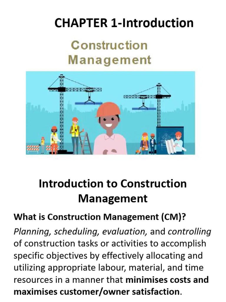 Chapter 1 Introduction To Construction Management | PDF | Construction ...