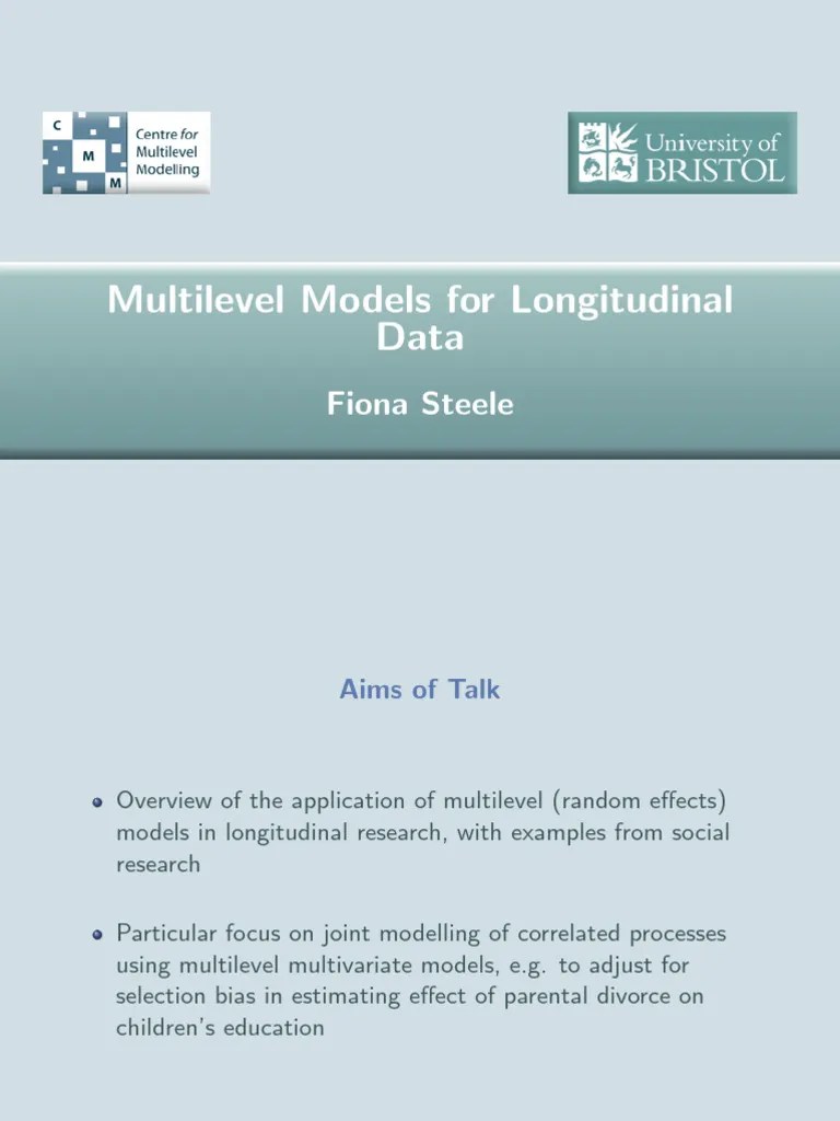 Longitudinal | PDF | Multilevel Model | Statistics