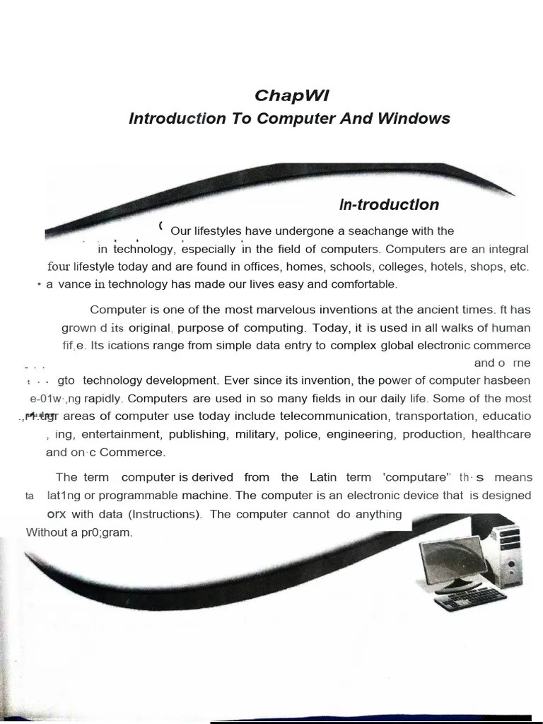 Introduction To Computer Abd Windows | PDF | Integrated Circuit | Input ...
