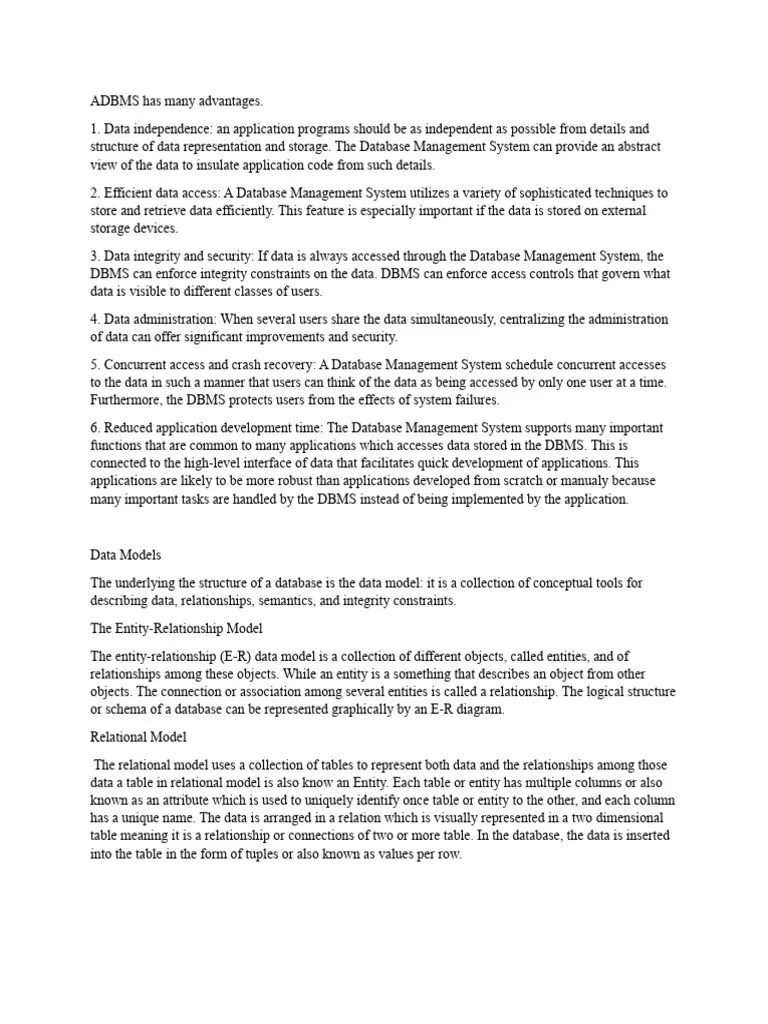 Database Management System Notes | PDF