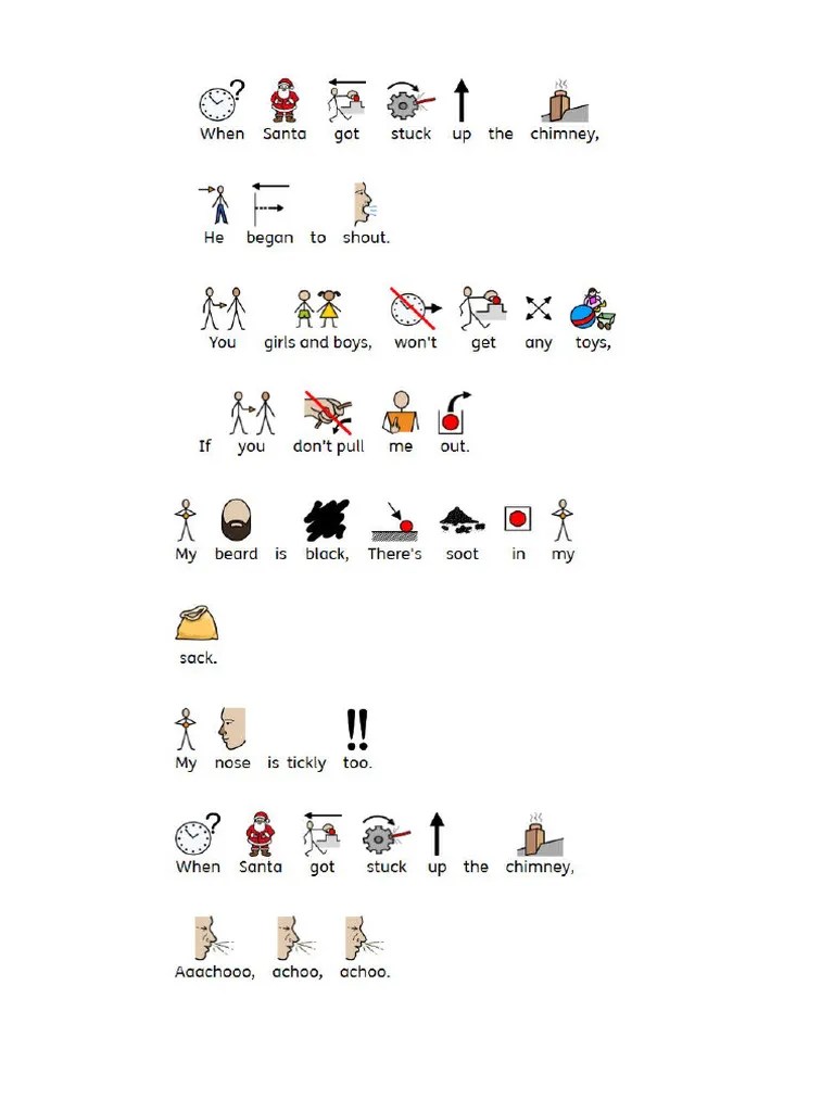Santa Got Stuck Up The Chimney With Symbols | PDF