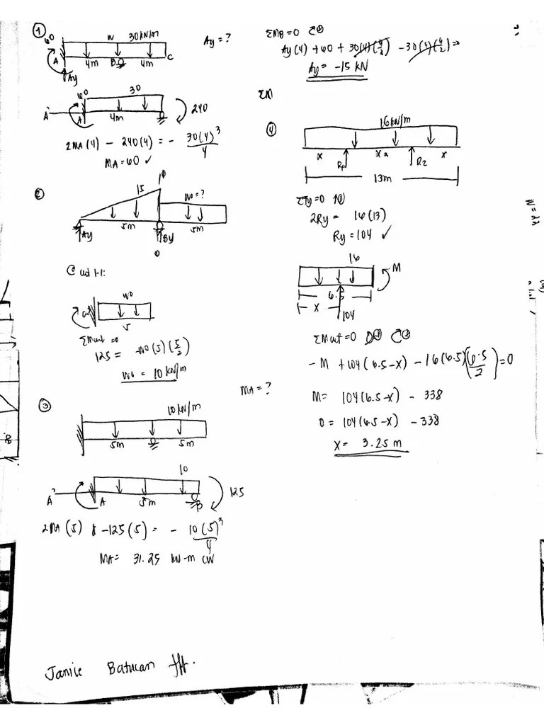 Structural Theory Sample Problems | PDF