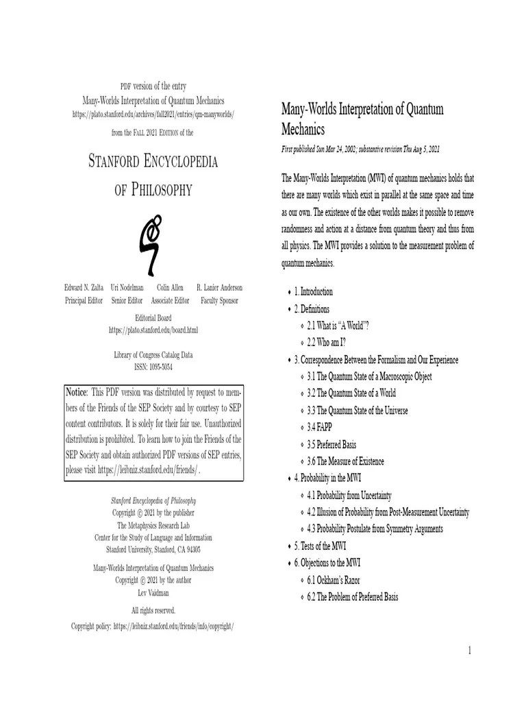 Qm-Manyworlds A4 | PDF | Many Worlds Interpretation | Quantum Mechanics