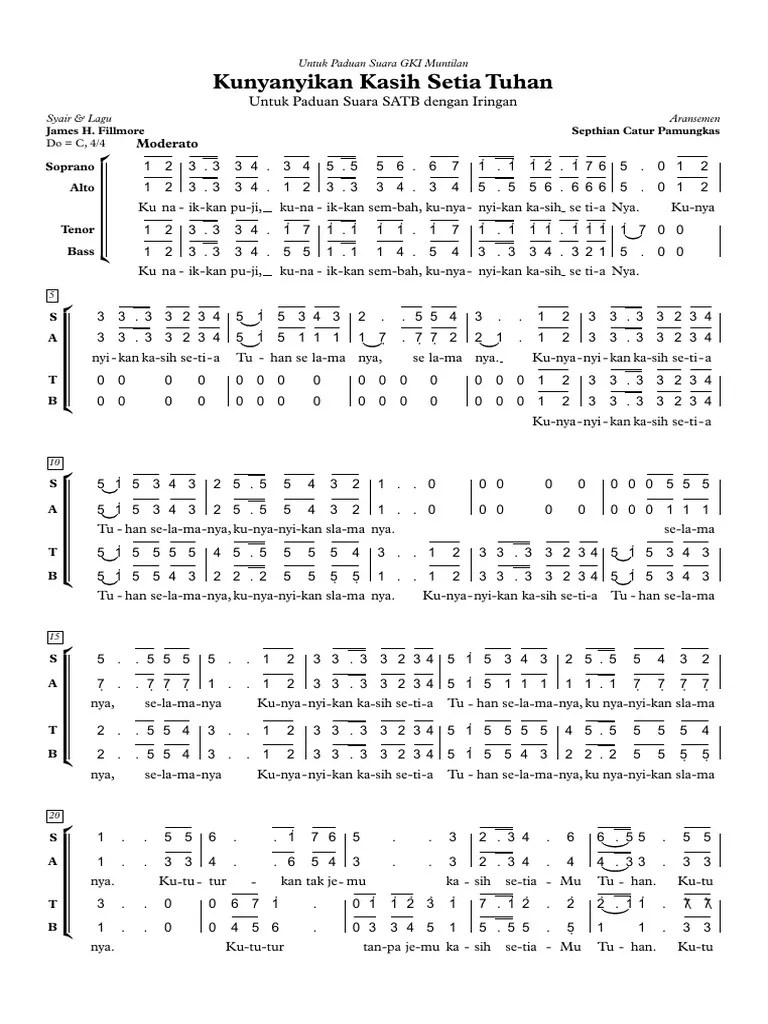 Kunyanyikan Kasih Setia Tuhan Angka - Full Score | PDF