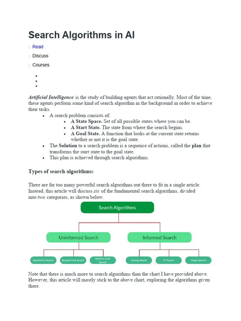 Search Algorithms In AI4 | PDF | Algorithms And Data Structures ...
