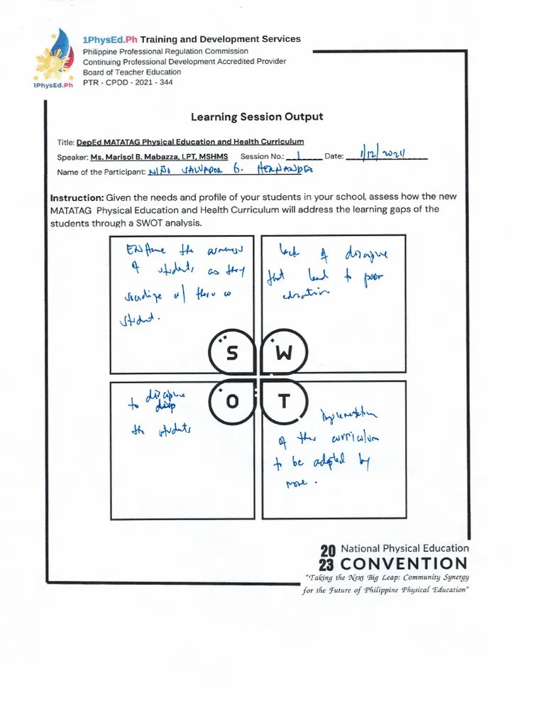 D1 DepEd Matatag Physical Education And Health Curriculum | PDF