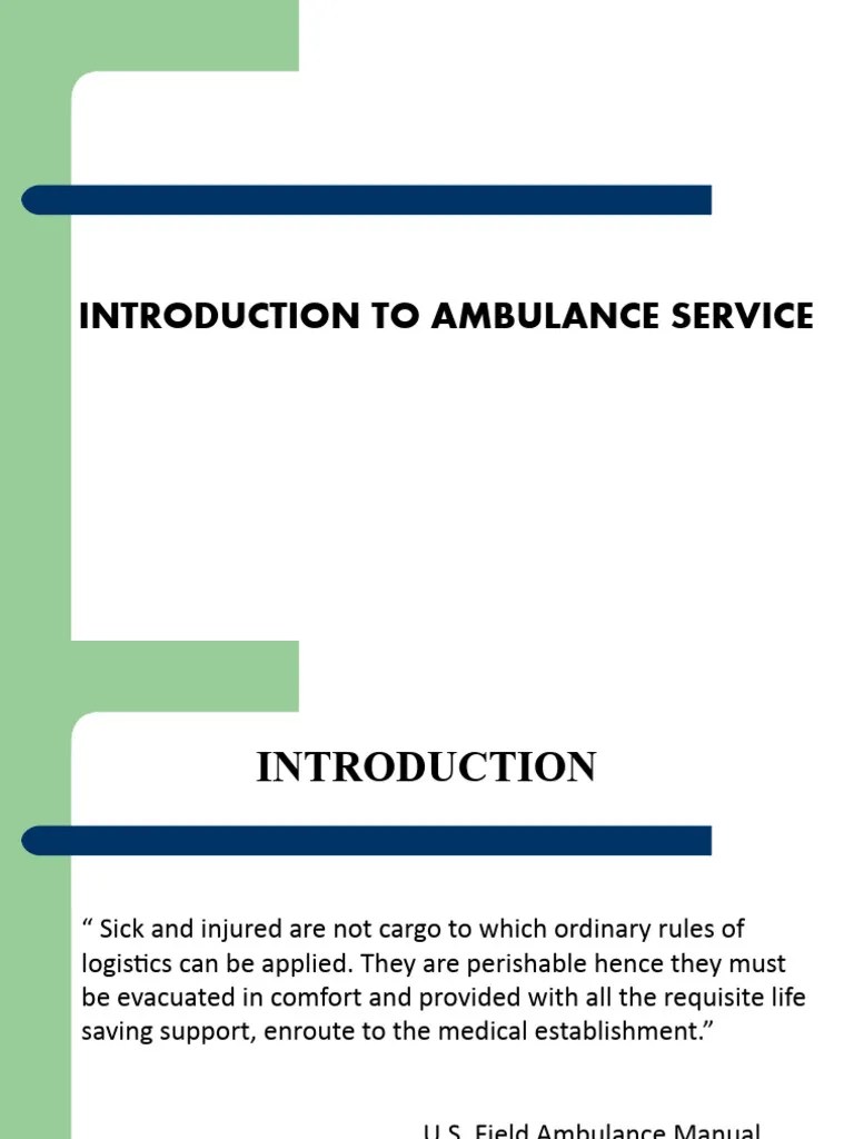 Ambulance Lec 1 | PDF | Ambulance | Emergency Medical Services