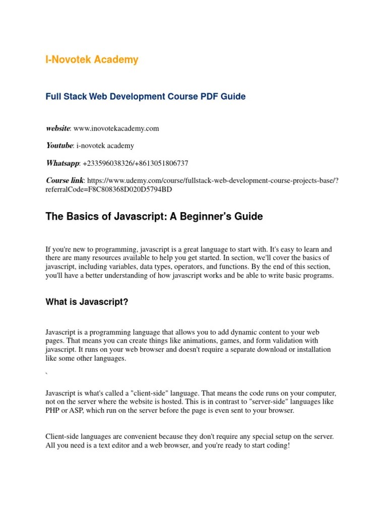 001 Web-dev-JS-V2.2 PDF | PDF | Dynamic Web Page | Java Script