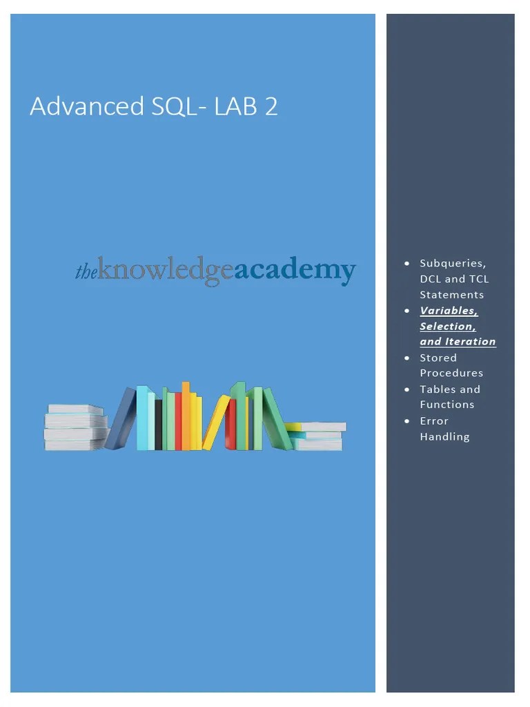 Advanced SQL - LAB 2 | PDF | Sql | Control Flow