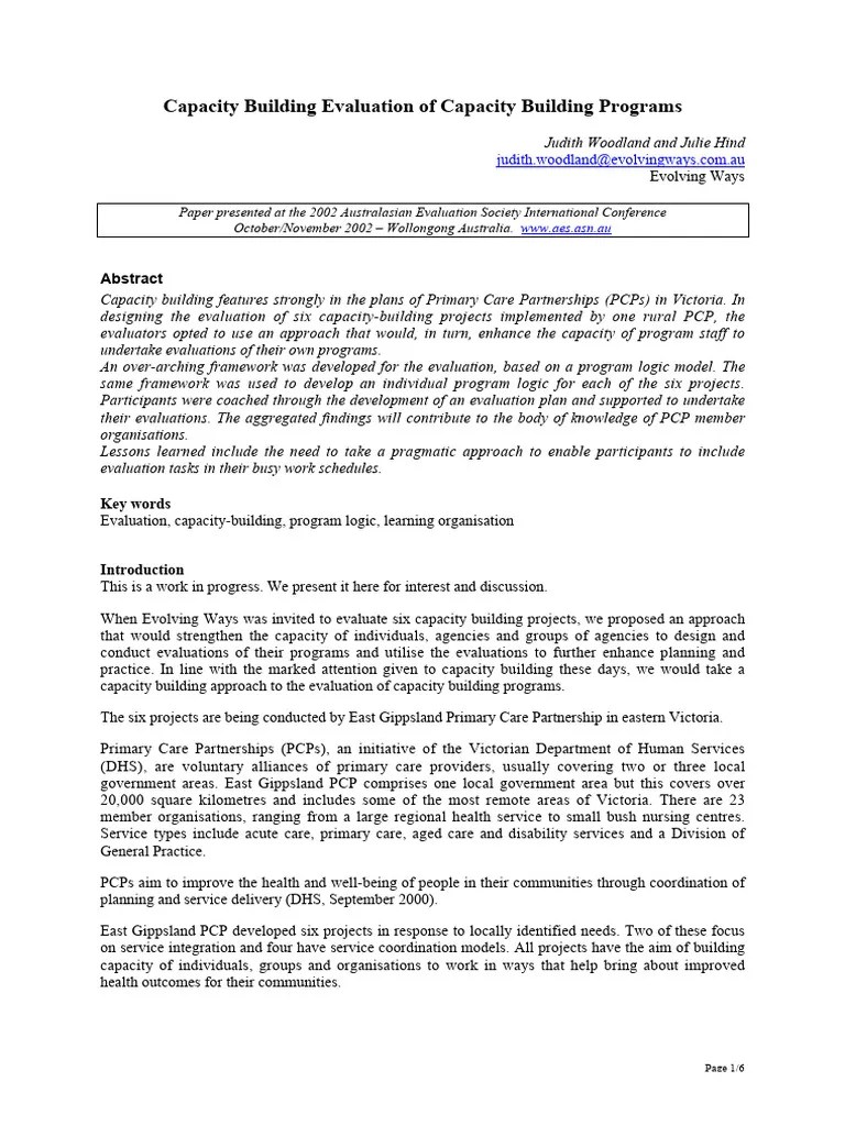 Capacity_Building_Evaluation_of_Capacity | PDF | Evaluation | Capacity ...