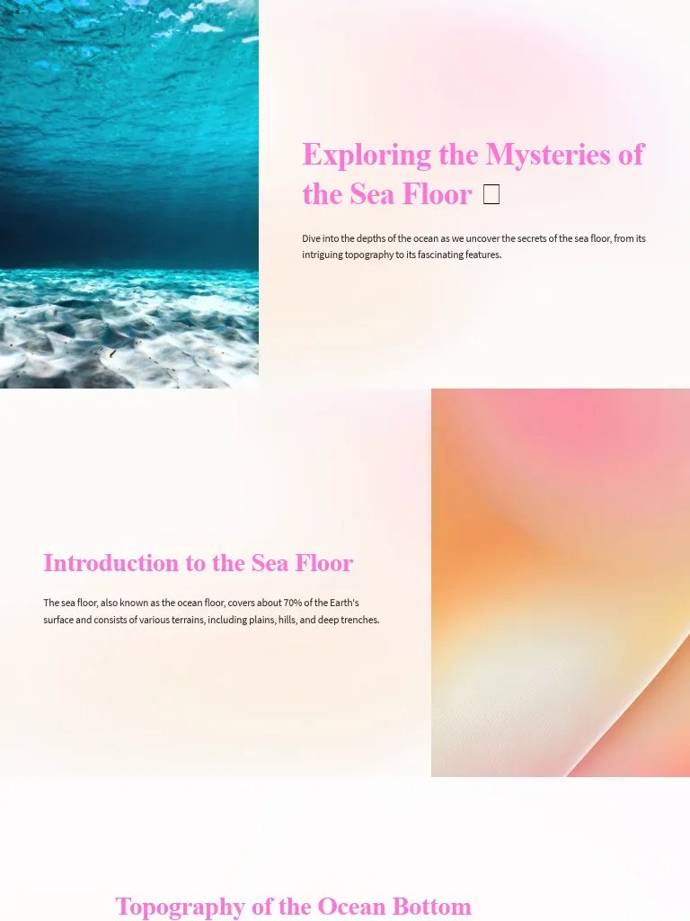 Exploring The Mysteries Of The Sea Floor | PDF | Seabed | Sea