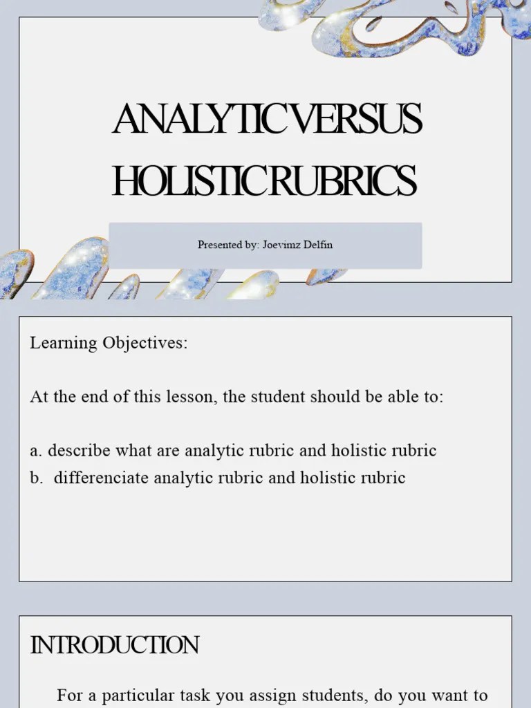 Analytic Versus Holistic Rubrics | PDF | Rubric (Academic) | Behavior ...