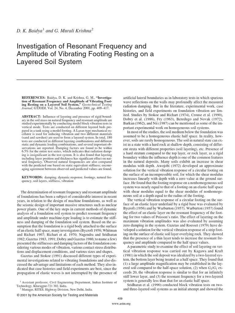2001 Investigation Of Resonant Frequency And Amplitude Of Vibrating ...