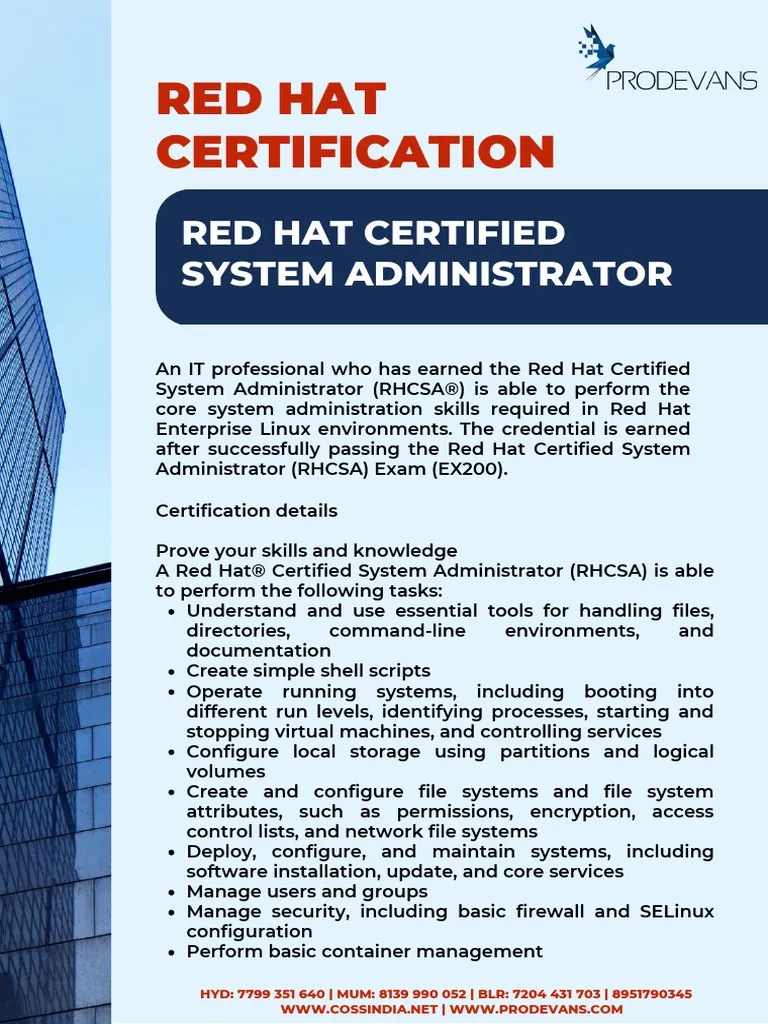 RHCSA And RHCE | PDF | Red Hat | System Administrator