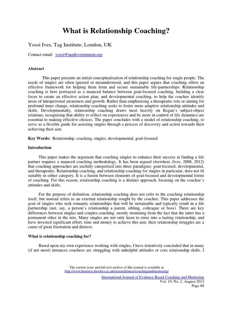 10 2 What Is Relationship Coaching Ives | PDF | Goal | Attitude ...