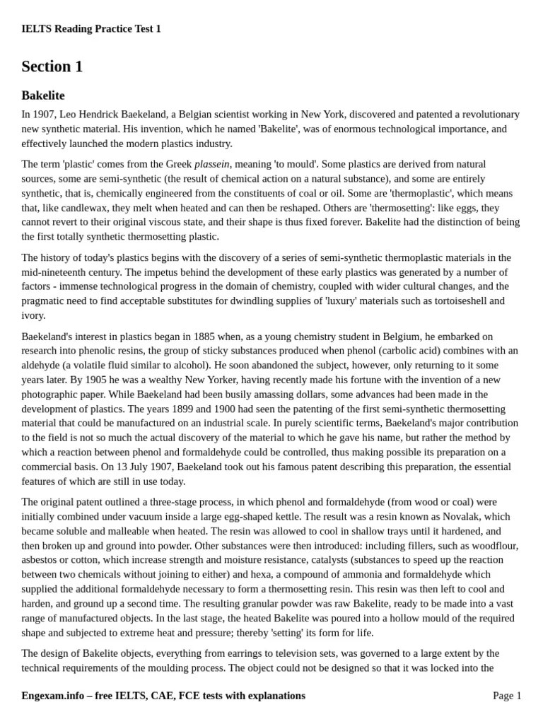 IELTS Reading Practice Test 1 Printable | PDF | Science | Jokes