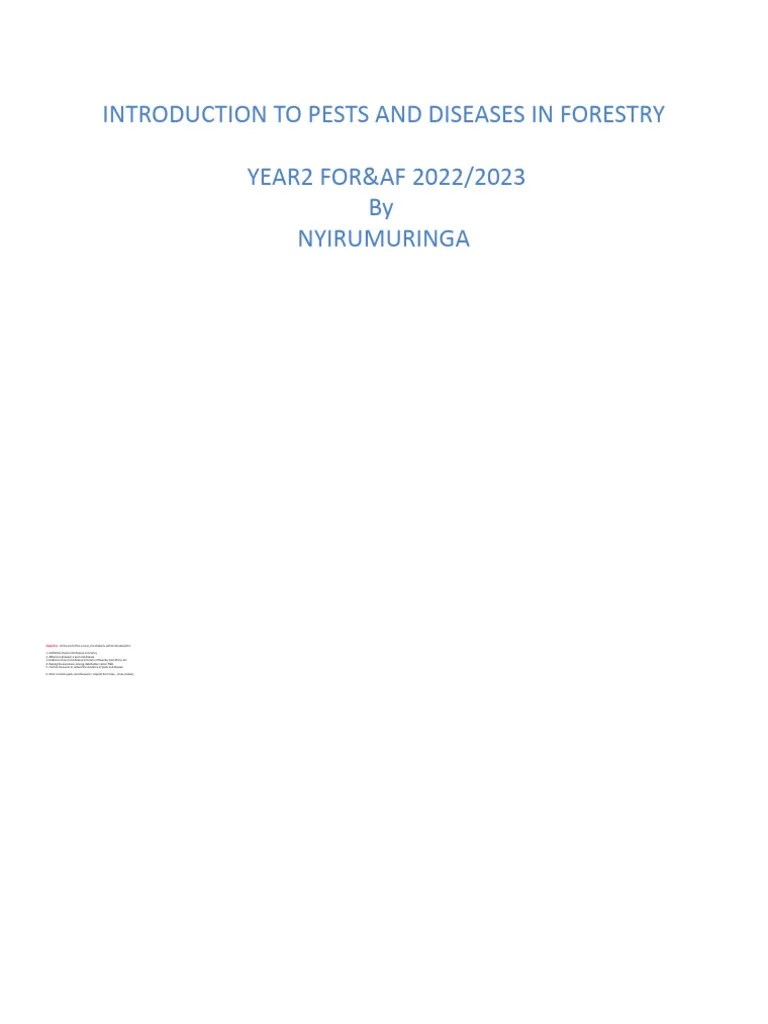 Introduction To Pests And Diseases In Forestry | PDF | Plant Pathology | Pest (Organism)