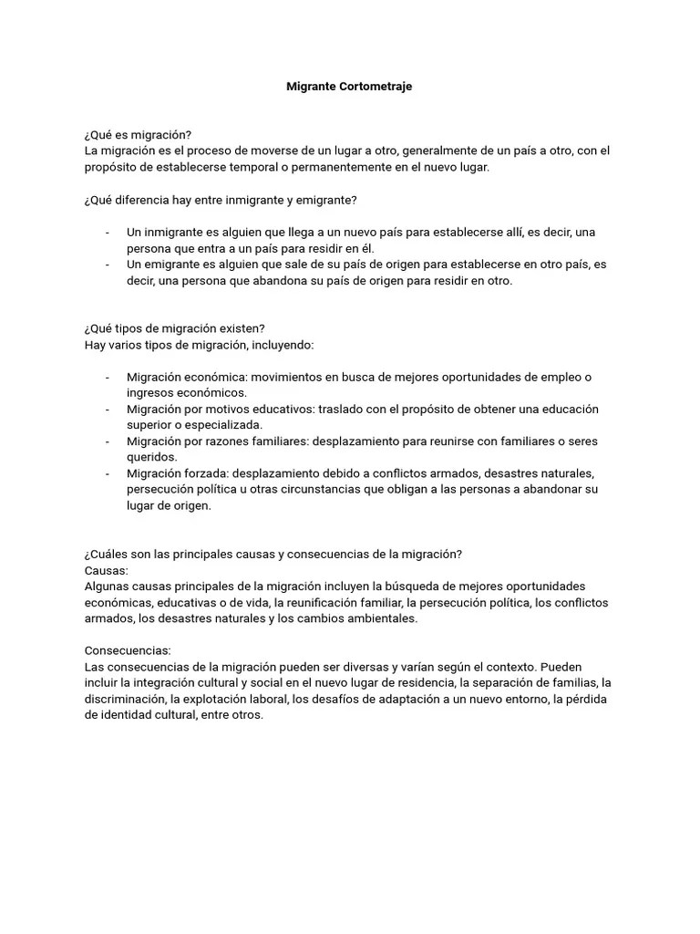 Migrante Cortometraje | PDF | Política