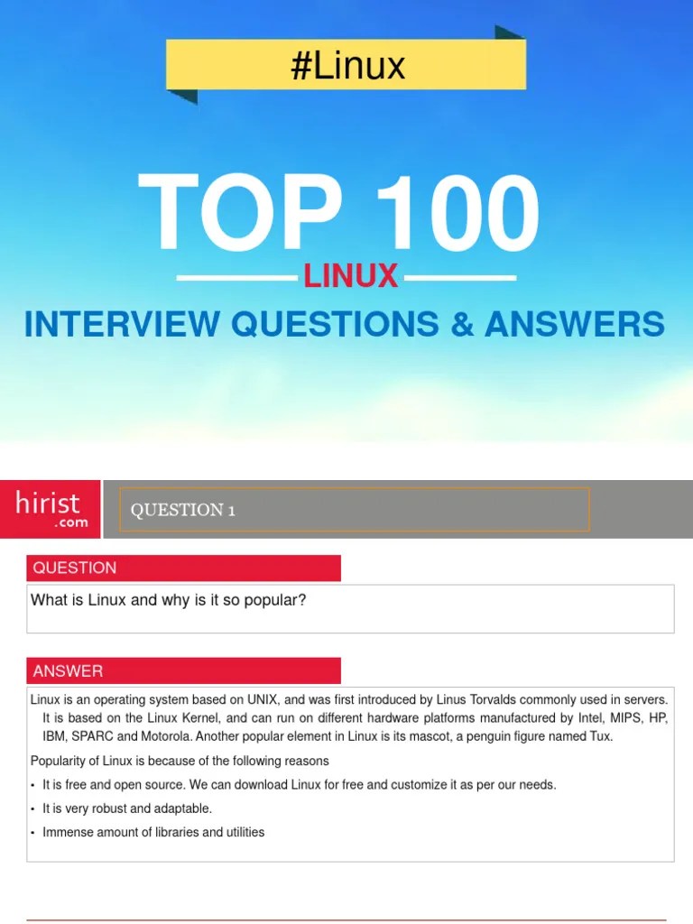 Linux Interview Questions | PDF | Transmission Control Protocol ...