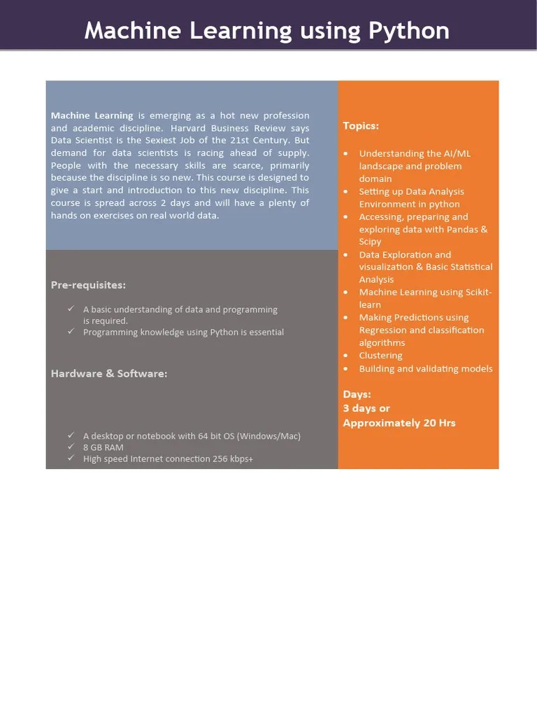 ML Foundation Using Python V1 | PDF | Regression Analysis | Machine ...