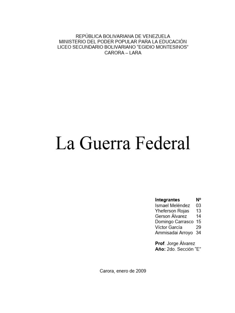 Guerra Federal | PDF
