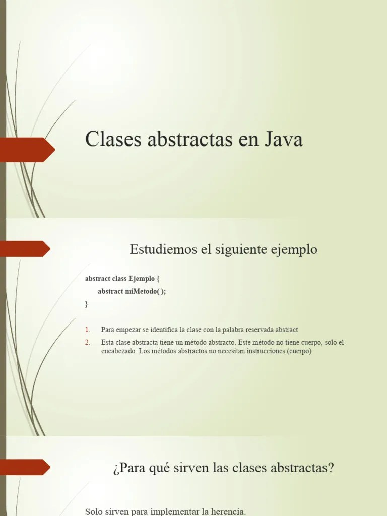Clases Abstractas En Java | Descargar Gratis PDF | Herencia ...