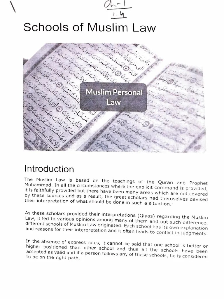 School Of Muslim Law, 1.4, Chapter 1 | PDF | Shia Islam | Sharia
