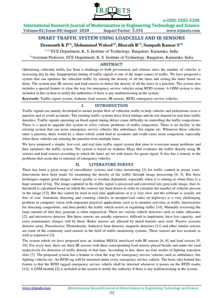 Smart Traffic System Using Loadcells And Ir Sensors | PDF | Business ...