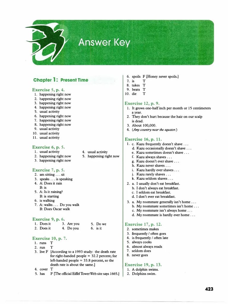 Answer Key 4th Edition Foundation Grammar | PDF | Plural