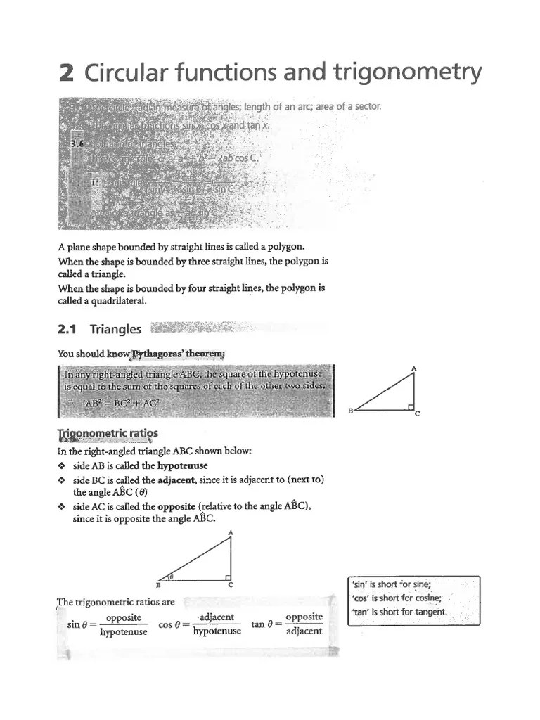 Chapter 2 - Trigonometry & Circular Function | PDF