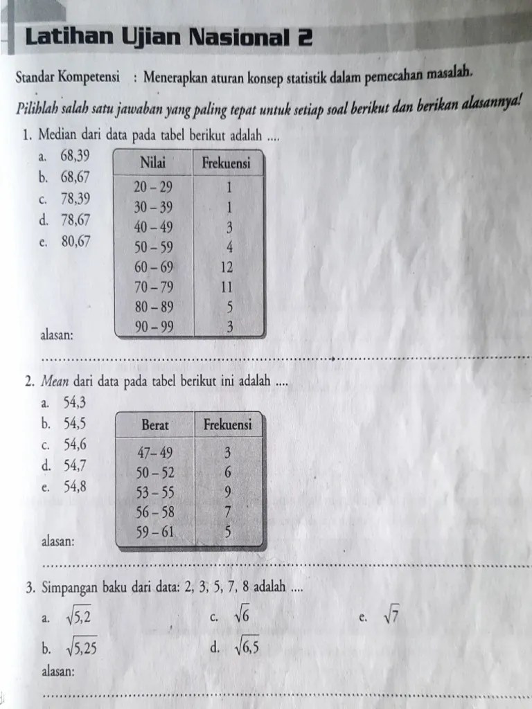 Latihan Soal Statistik | PDF