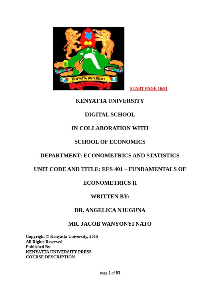Econometrics 2 | PDF | Dependent And Independent Variables | Econometrics