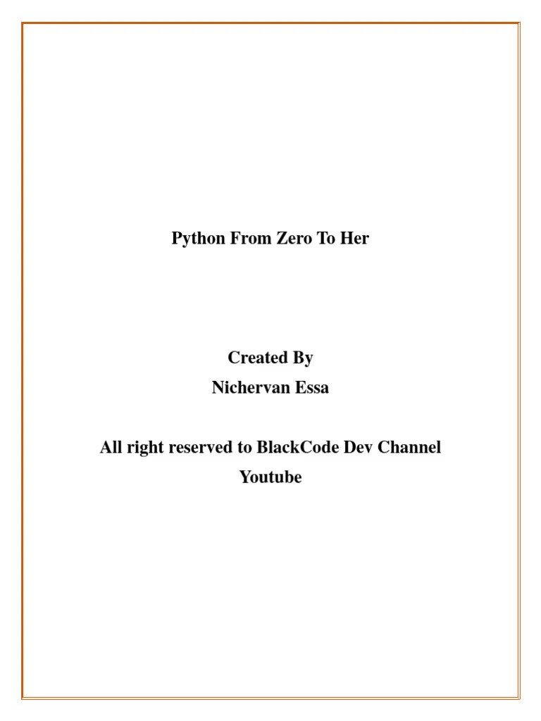 Python From Zero To Hero | PDF | Boolean Data Type | Python ...