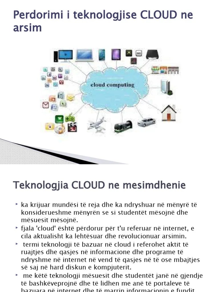 Perdorimi I Teknologjise CLOUD Ne Arsim | PDF