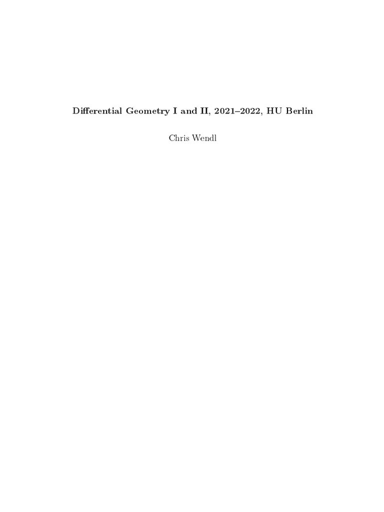 Lecture Notes | PDF | Differential Form | Differentiable Manifold