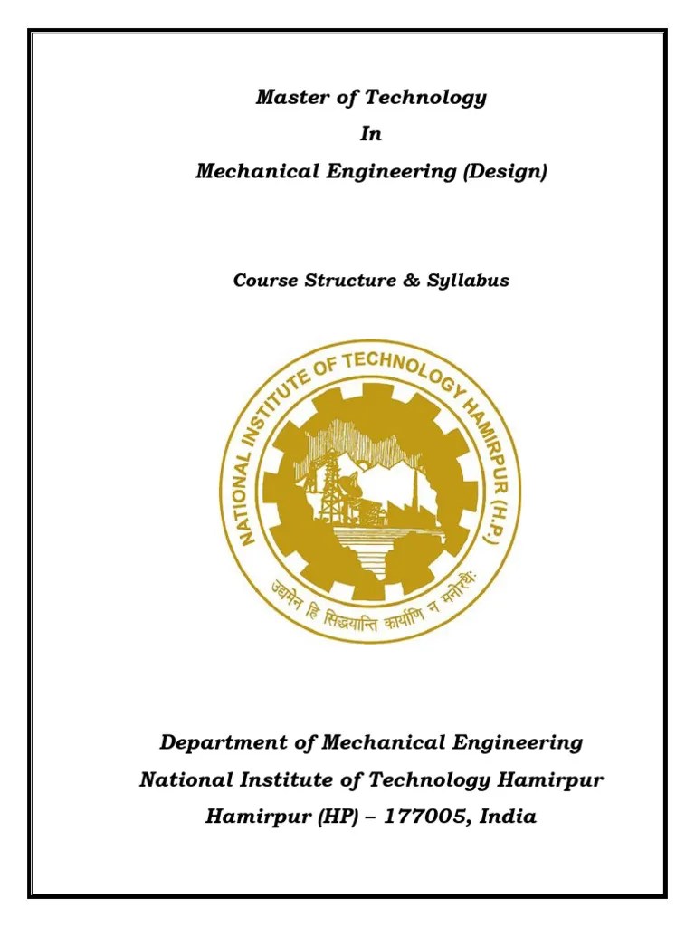 M - Tech - Mechanical Engineering (Design) - Course - STR - And ...
