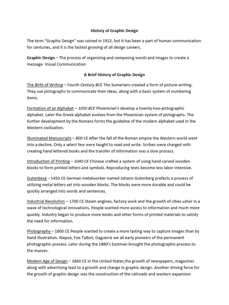 History Of Graphic Design Notes | PDF | Graphic Design | Books