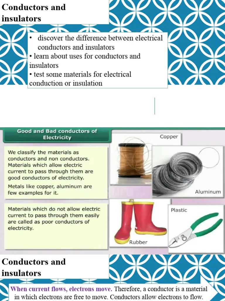 Conductors And Insulators | PDF | Insulator (Electricity) | Electrical Conductor