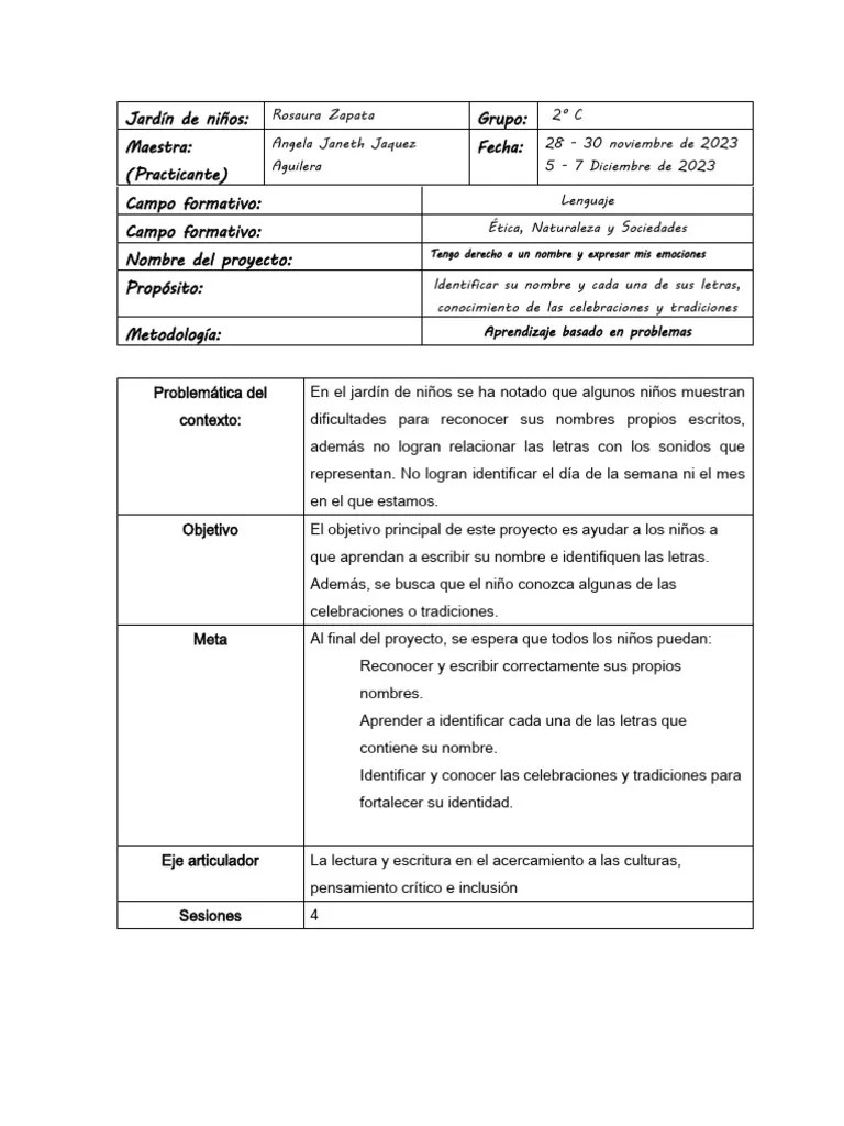 Planeación Preescolar | PDF | Educación De La Primera Infancia