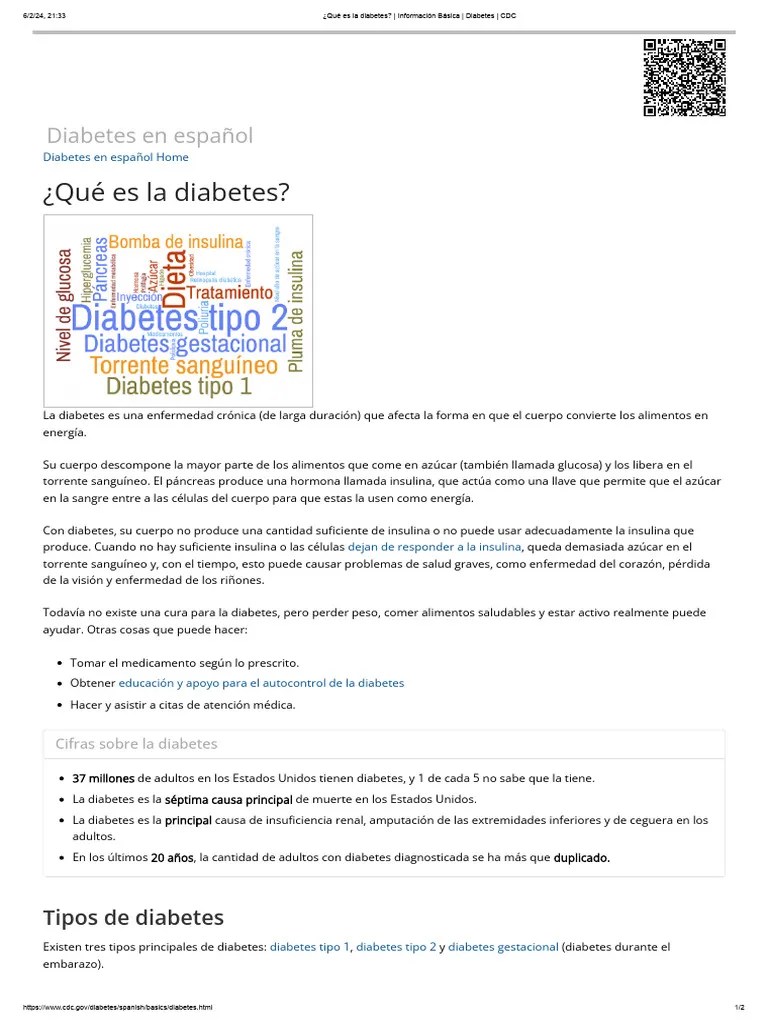 ¿Qué Es La Diabetes_ _ Información Básica _ Diabetes _ CDC | PDF ...